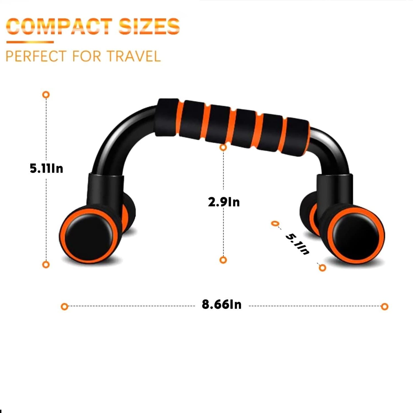 PushUp Stand with Foam Grip Handle Push-up Bar (Orange)